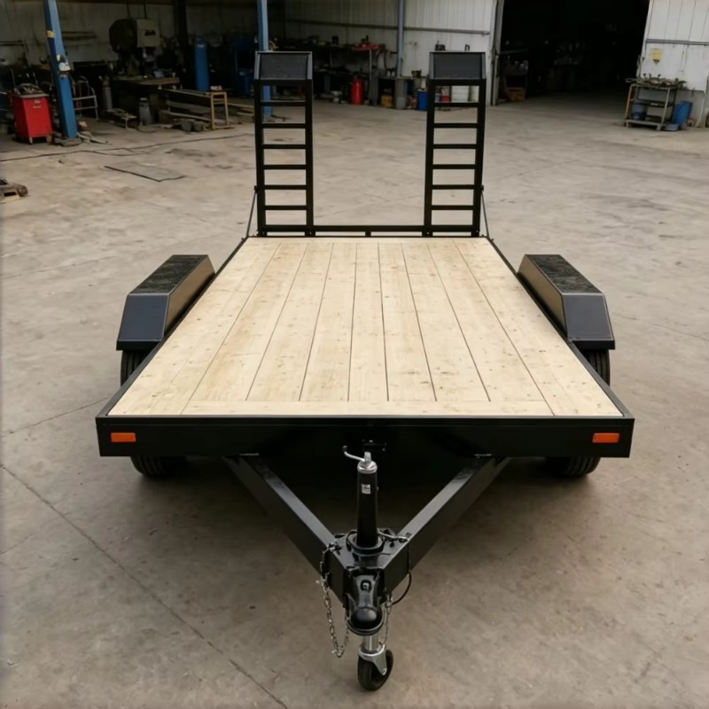مقطورة معدات ذات محورين مع سطح - مراجعة Heavy Equipment Hauling وسعره